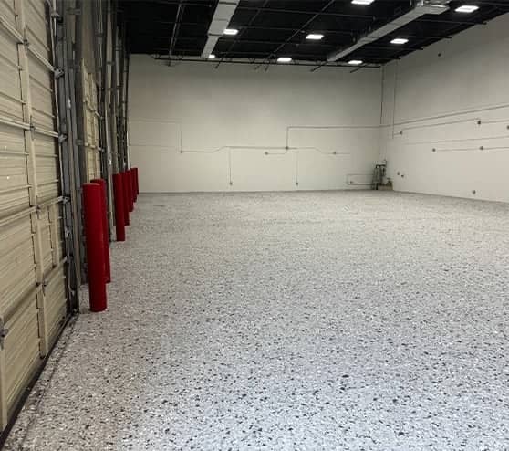 close-up of epoxy flooring in warehouse