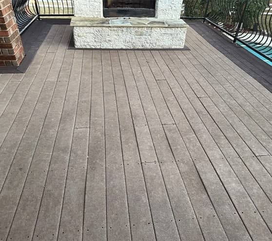 homeowner deck with new flooring installed