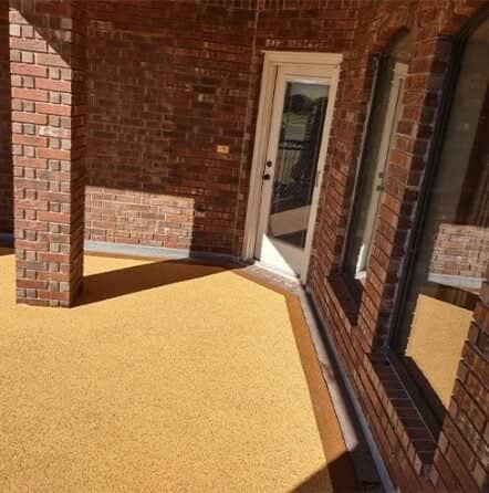 homeowner patio with new flooring installed