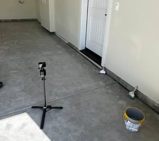 equipment on garage floor