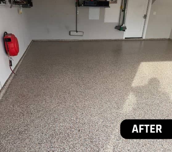 after portrait of homeowner garage
