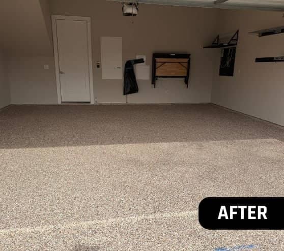 new epoxy flooring installed for homeowner garage in frisco
