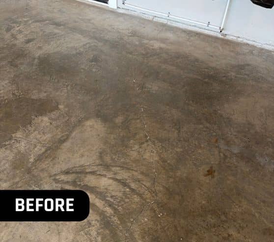 close-up of concrete repair for homeowner garage