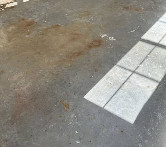 before view of epoxy flooring in Comfort, TX