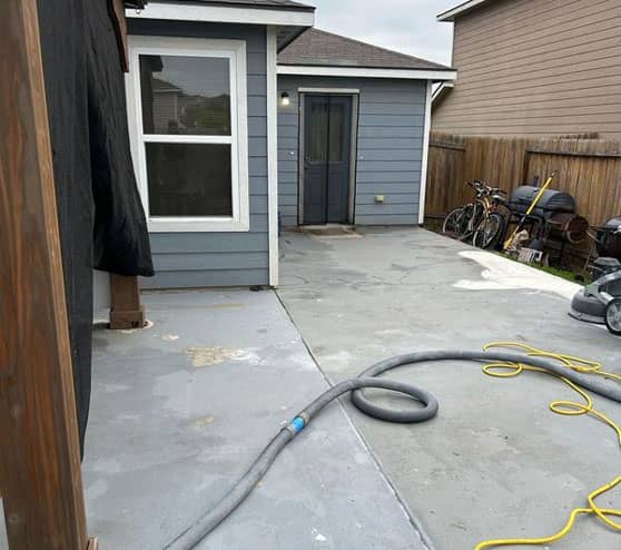 before view of patio epoxy flooring in San Antonio, TX