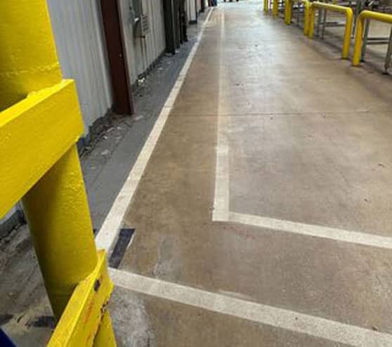 before view of solid epoxy flooring project in San Antonio, TX