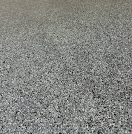 close view of epoxy flake floor in San Antonio, TX