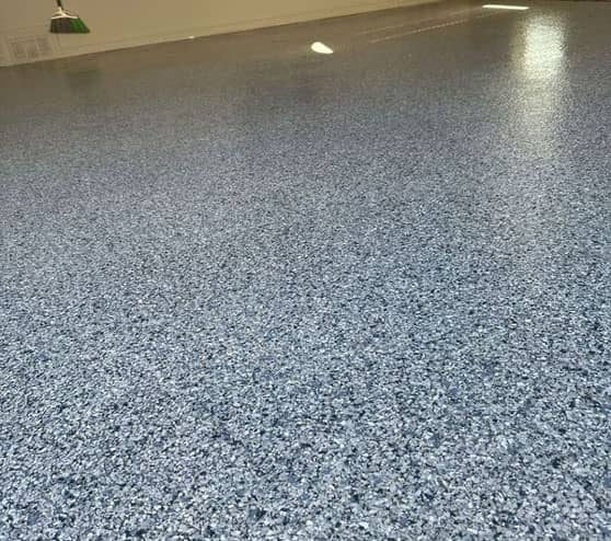 close view of epoxy flake flooring in San Antonio, TX