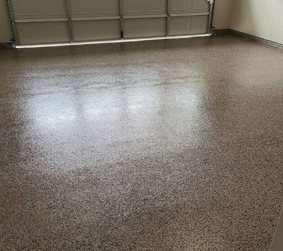 completed epoxy flooring project in Helotes, TX