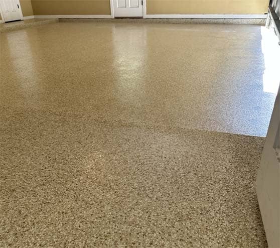 gray epoxy flakes in San Antonio garage