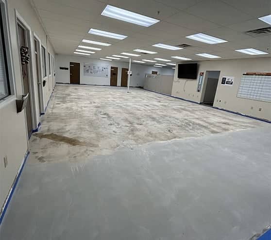 interior view of Refresco Beverages flooring before epoxy