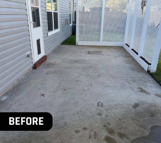 before patio epoxy
