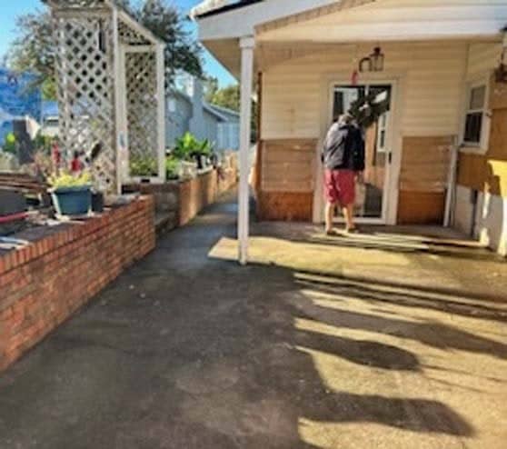 a patio in need of repair