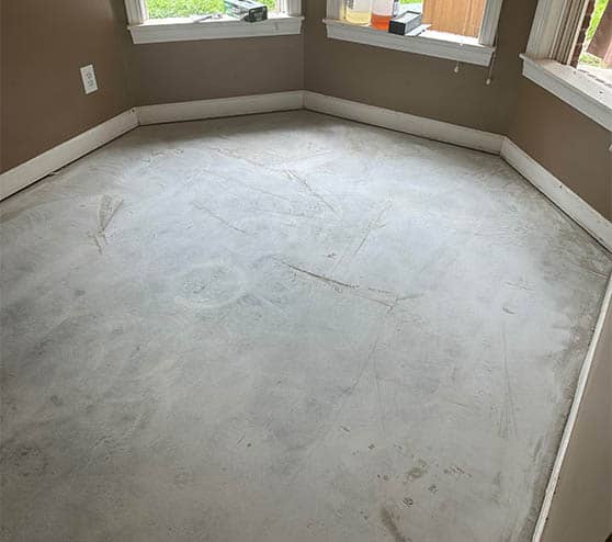 homeowner flooring before epoxy flooring installed