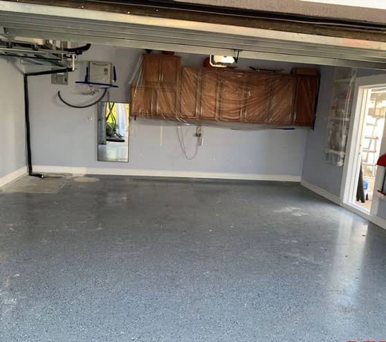 before garage floor epoxy project in Orlando, FL