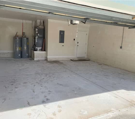 before view of epoxy flake flooring project in Clermont, FL