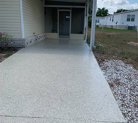 close-up of epoxy flooring for homeowner