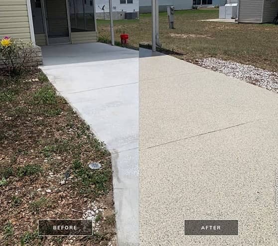 before and after portrait of concrete repair services for homeowner