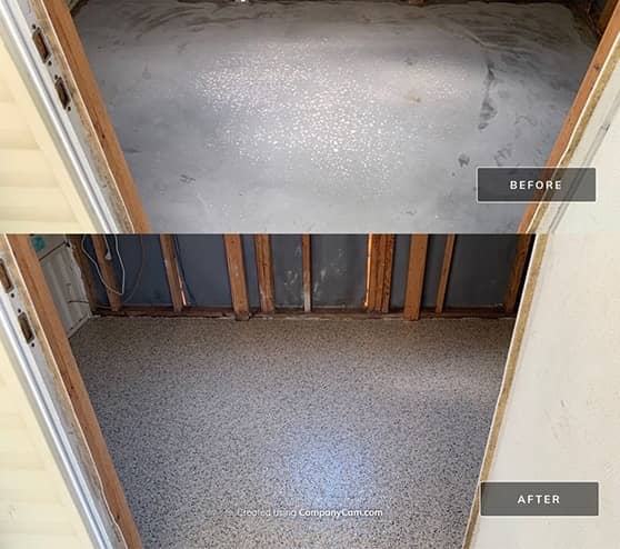before and after portraits of the concrete repair services for homeowner