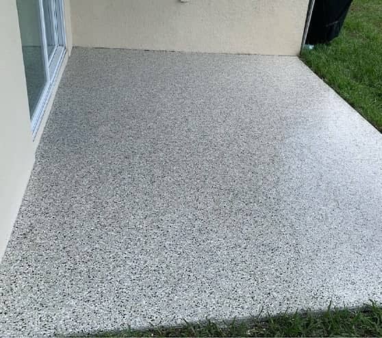 close-up of epoxy flooring for homeowner