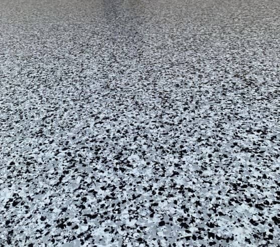 epoxy flake flooring installed for lawrence garage