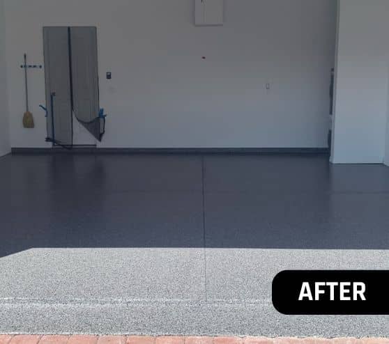 after portrait of joshua garage with new night fall epoxy flooring installed