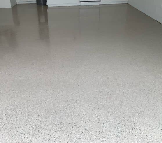 close-up of epoxy flooring for Cari garage
