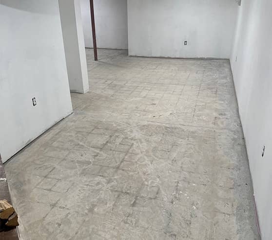 concrete floor in basement repair