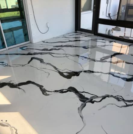 white and black metallic epoxy