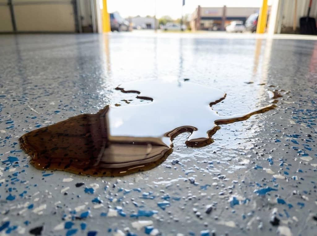 oil spill on epoxy garage floor