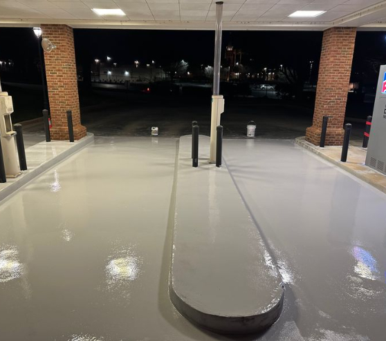 completed epoxy flooring project in Greenville, SC