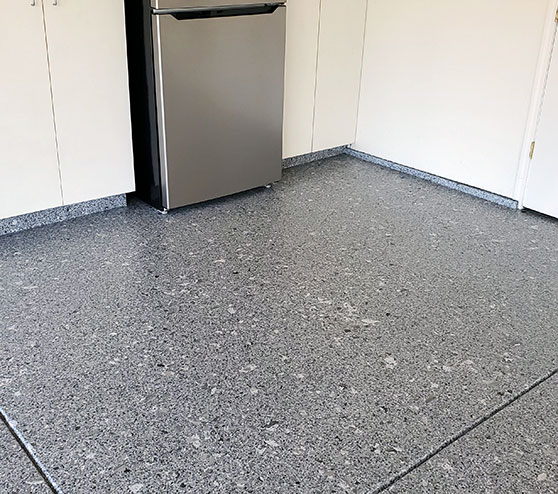 grey epoxy flake flooring for garage