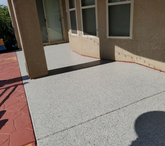 patio epoxy flooring application in fresno, ca