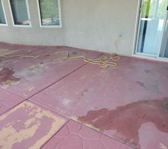 patio without epoxy flooring