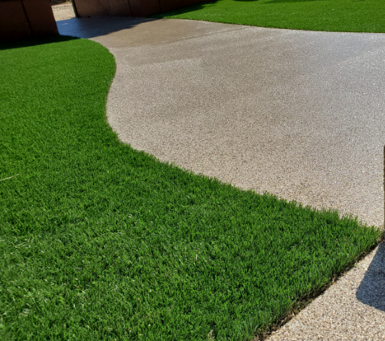 close up of epoxy flake walkway in Sanger, CA
