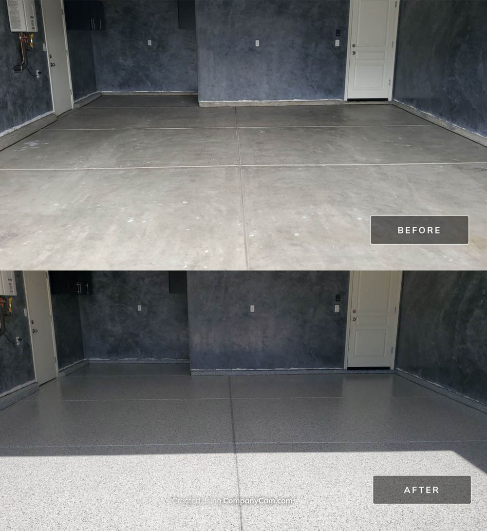 before and after view of epoxy project in sanger, ca