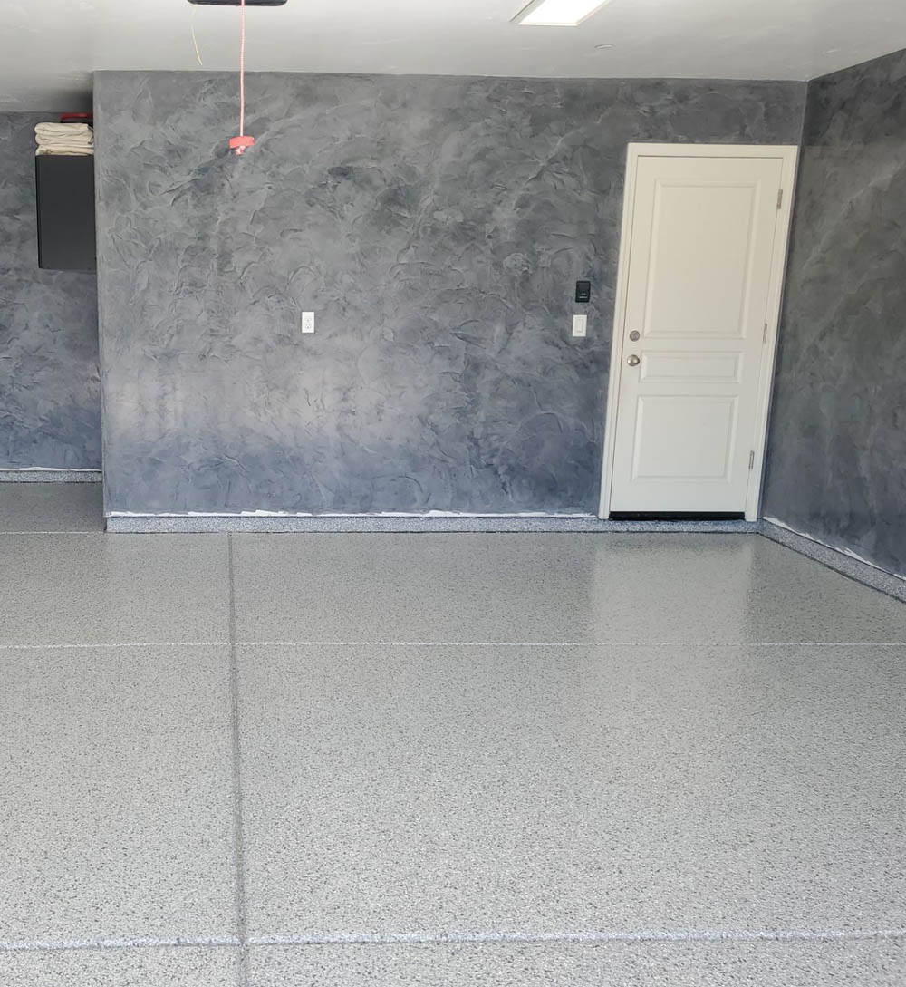 garage with new epoxy flooring in sanger, ca