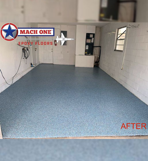 after view of epoxy garage floor epoxy project in Orlando, FL