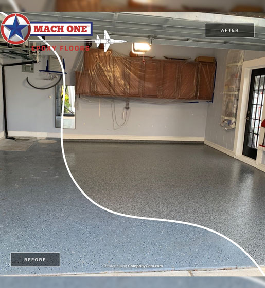 before and after epoxy project in Orlando, FL