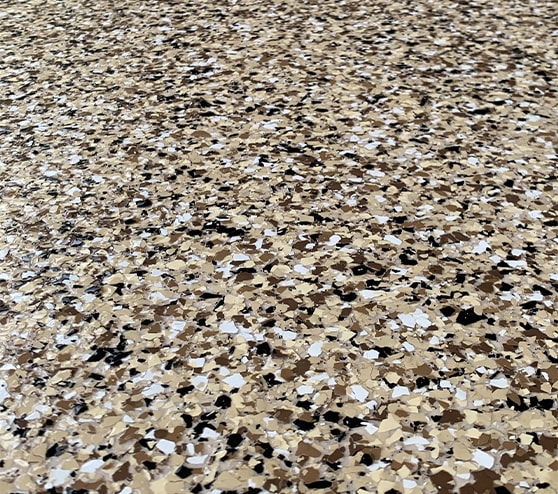close-up of cappuccino flake blend flooring