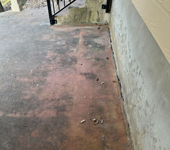 before view of epoxy flake flooring in San Antonio, TX