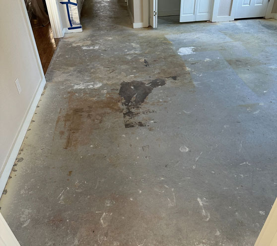 before view of metallic epoxy flooring in Comfort, TX