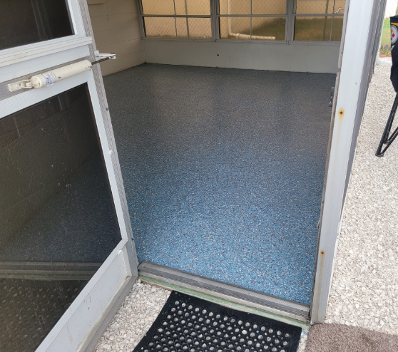 blue epoxy flooring in Holiday, FL