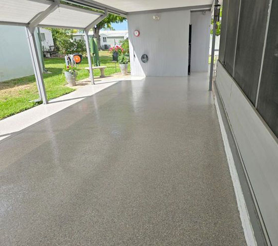 residential epoxy flooring project in Tarpon Springs, FL