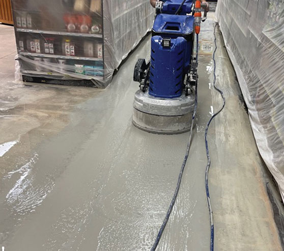 grocery store cement floor in progress